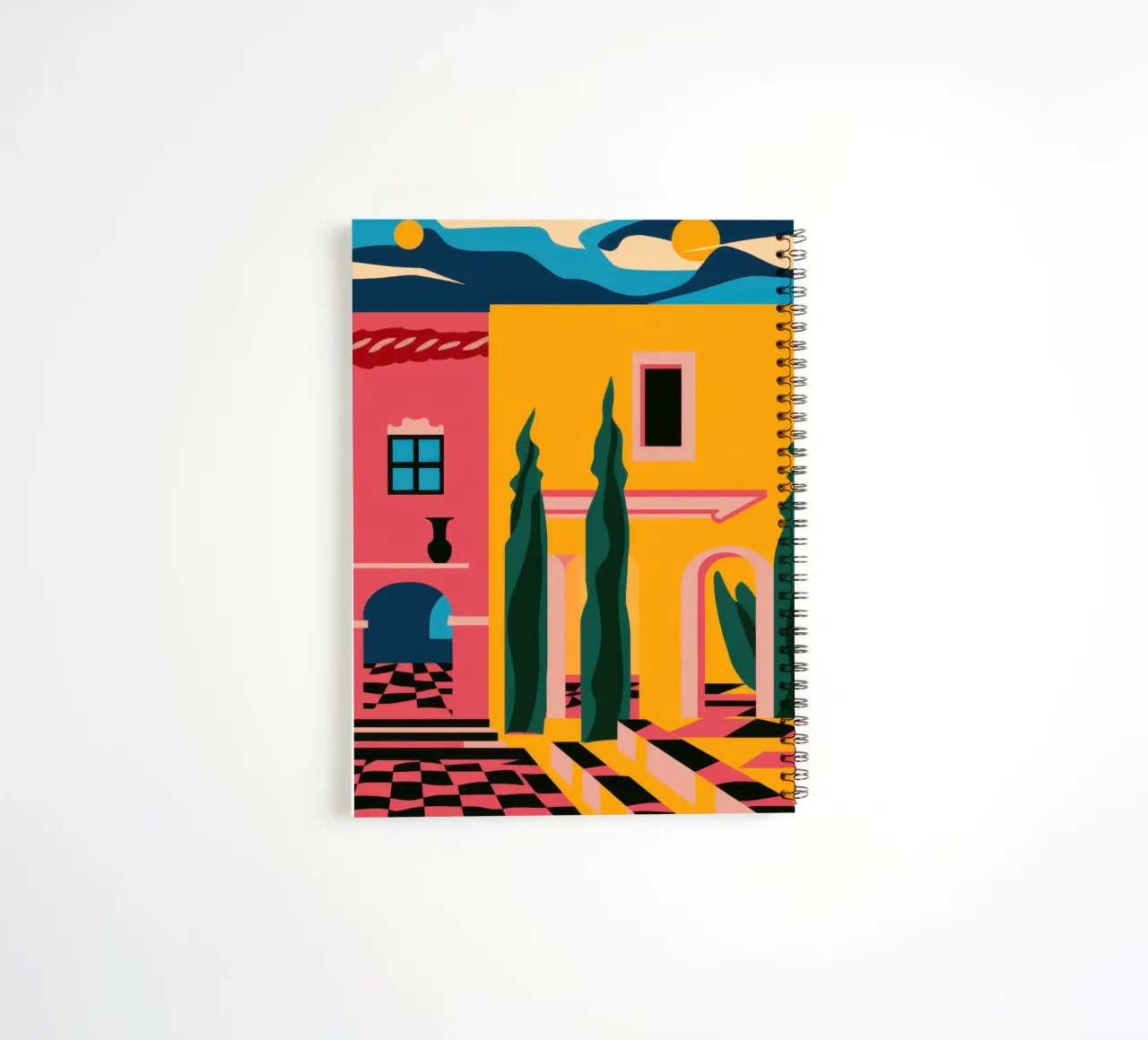 Twilight Alleyway Glow spiral notebook by Mossy Pigment