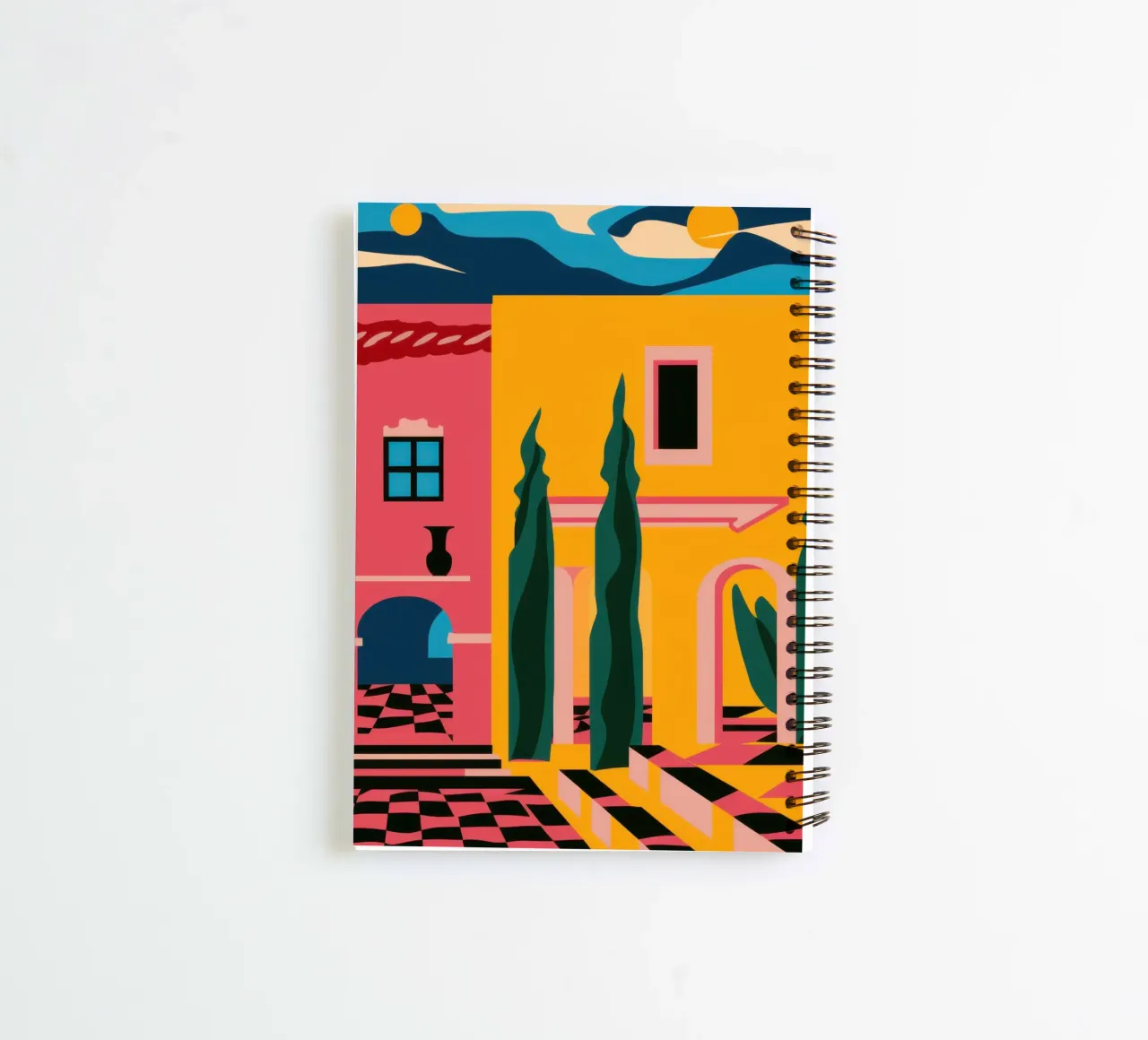 Twilight Alleyway Glow spiral notebook by Mossy Pigment
