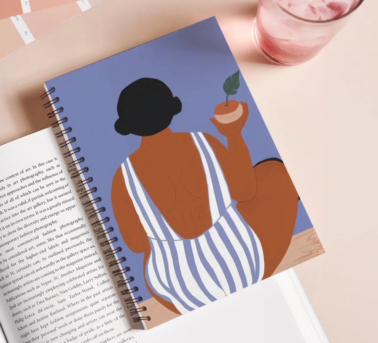 Striped Summer Stillness spiral notebook by Hollow Years