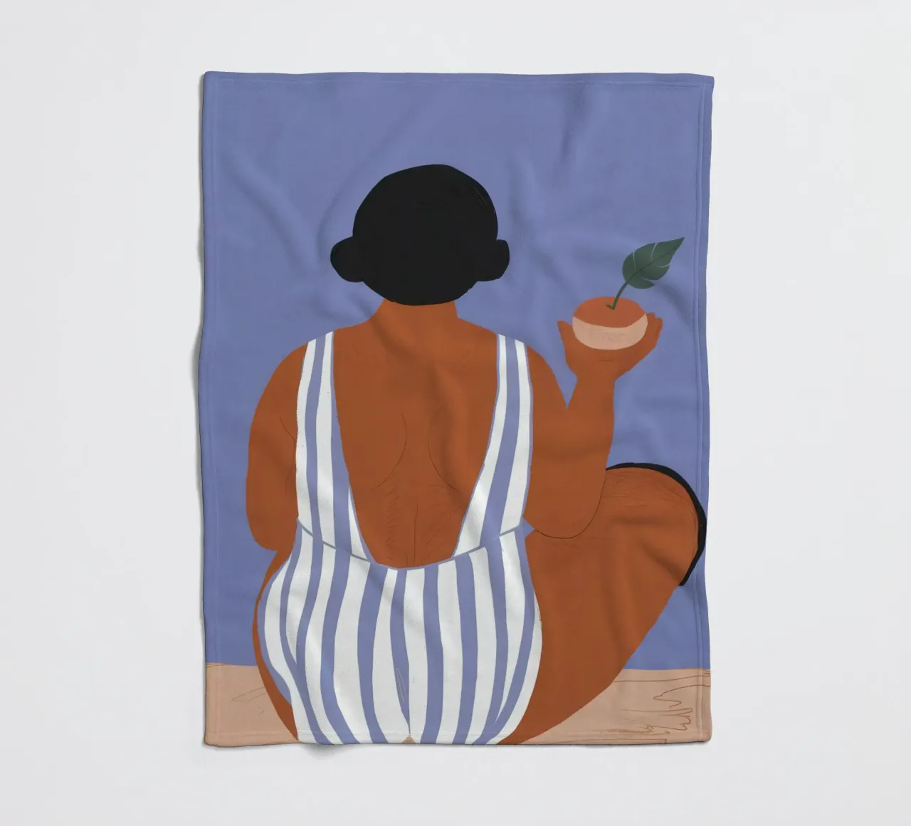 Striped Summer Stillness fleece blanket by Hollow Years