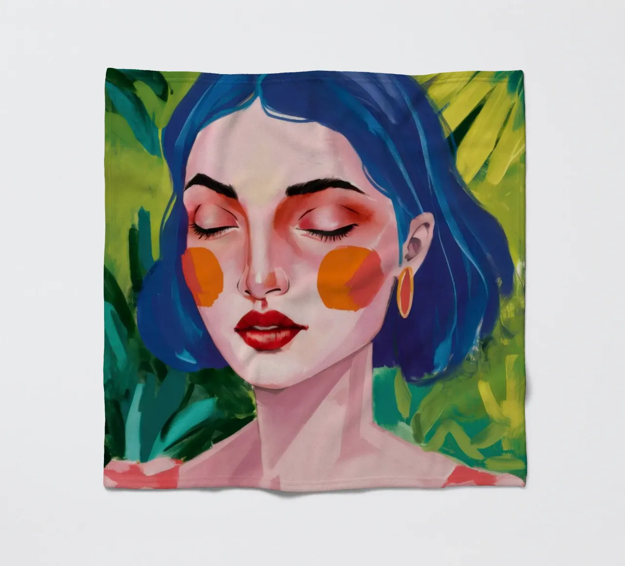 Capelli blu Labbro rosso coperta in pile da Sentinel Glow