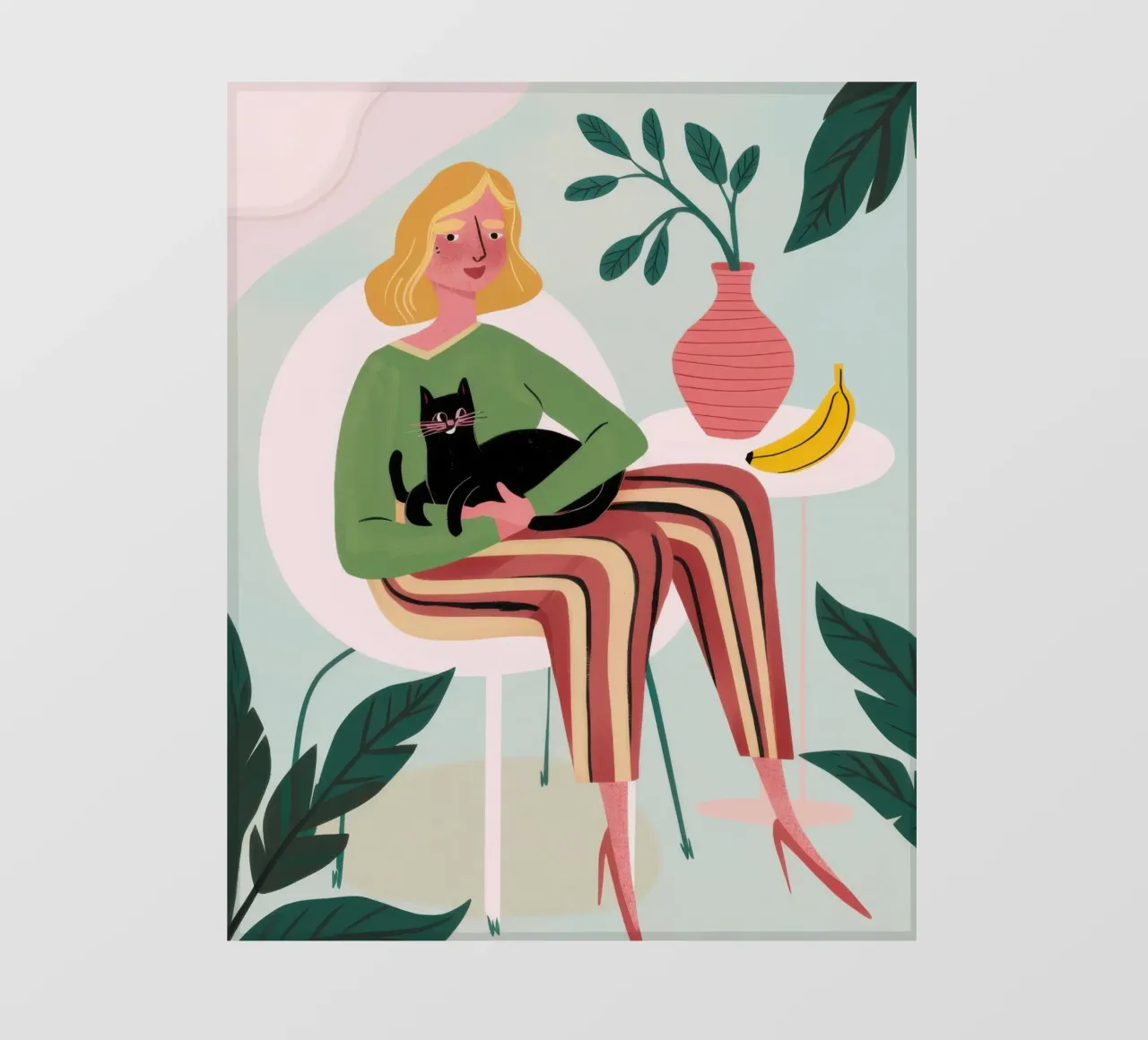 Bohemian Feline Repose pvc cover by Mossy Pigment