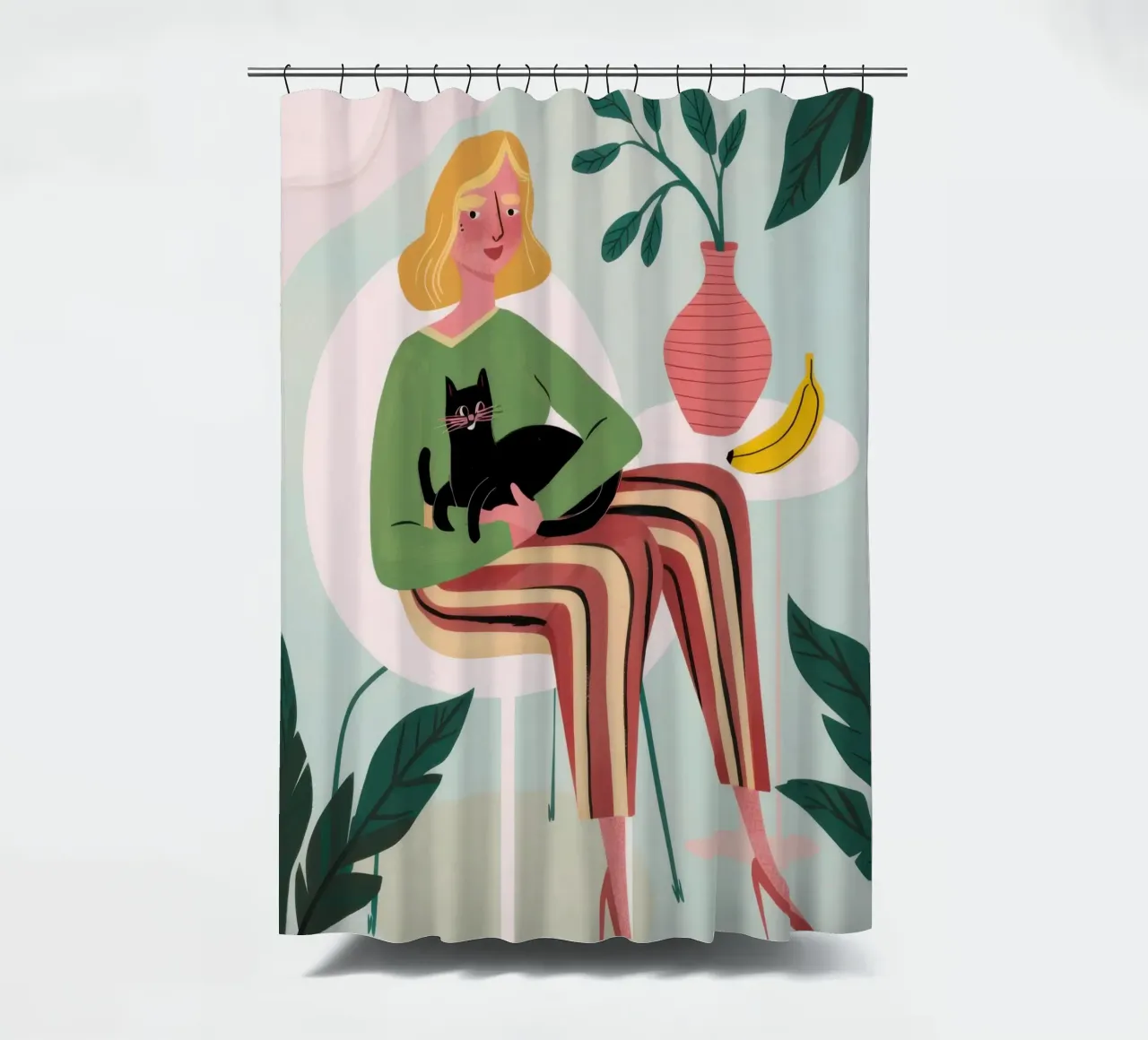 Bohemian Feline Repose Duschvorhang von Mossy Pigment