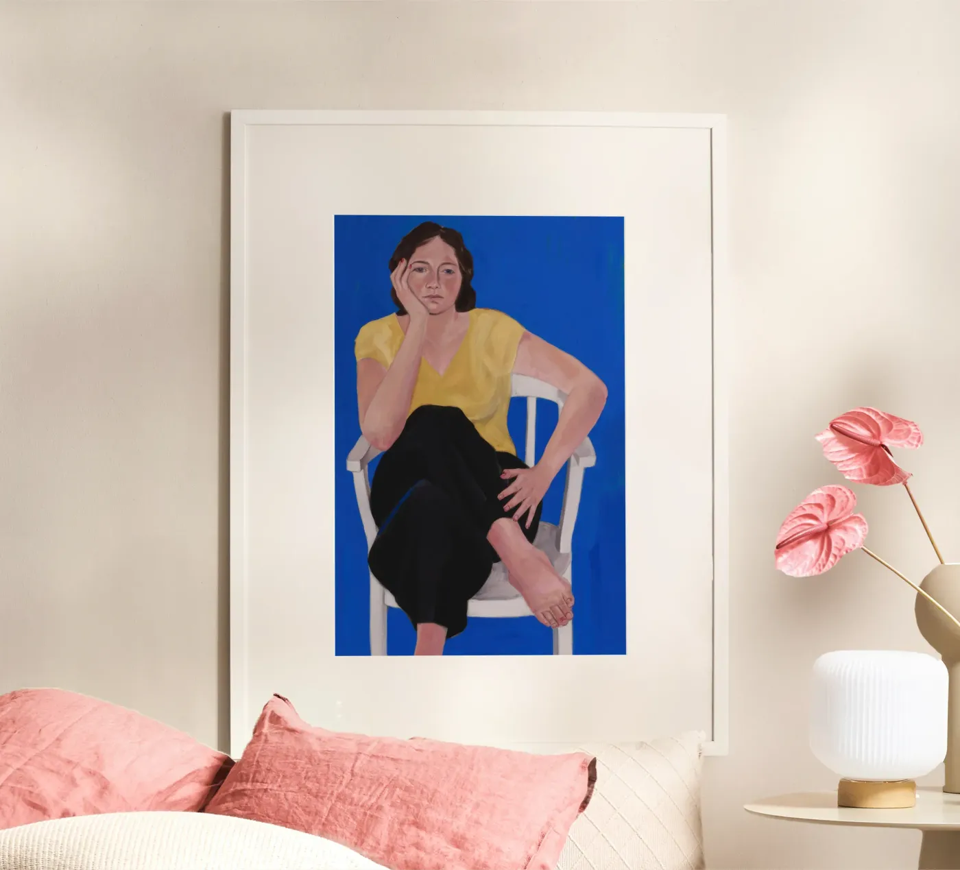 Blauer Freizeitstuhl Poster von Hollow Years