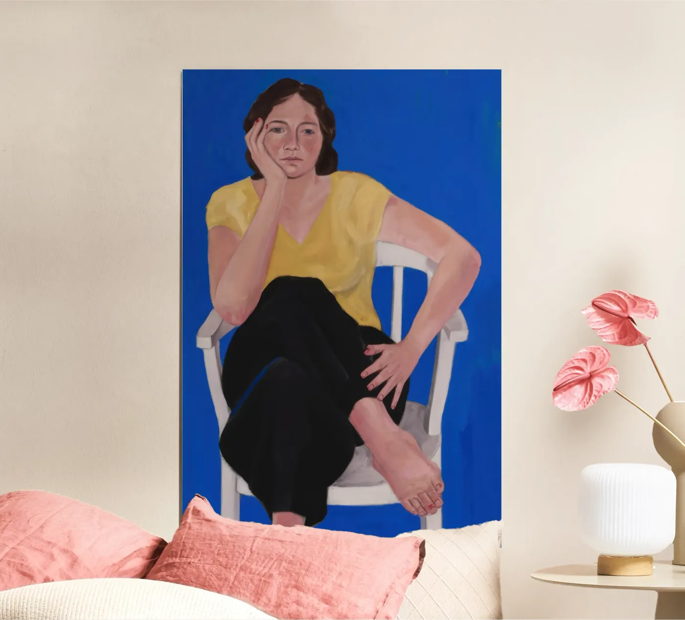 Blauer Freizeitstuhl Poster von Hollow Years