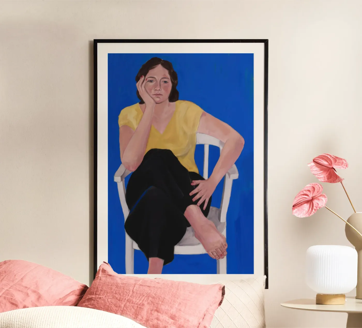 Blauer Freizeitstuhl Poster von Hollow Years