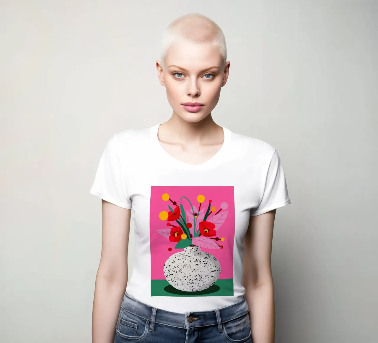 Gesprenkelte Vase Rote Mohnblumen Frauen T-Shirt von Lune Dreams