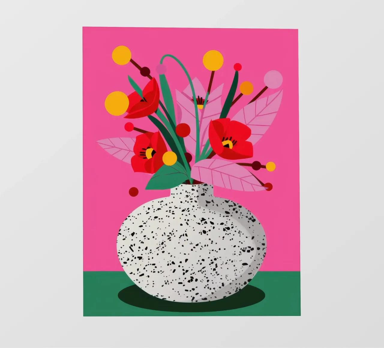 Speckled Vase Red Poppies pvc cover by Lune Dreams