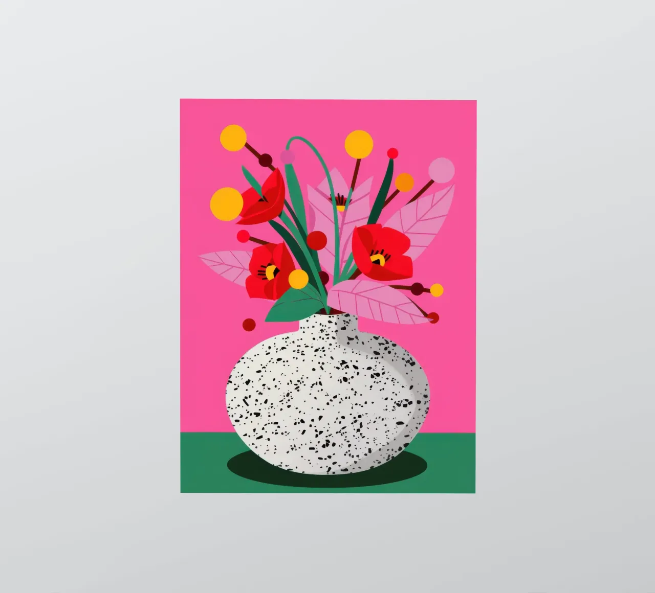 Speckled Vase Red Poppies sticker by Lune Dreams