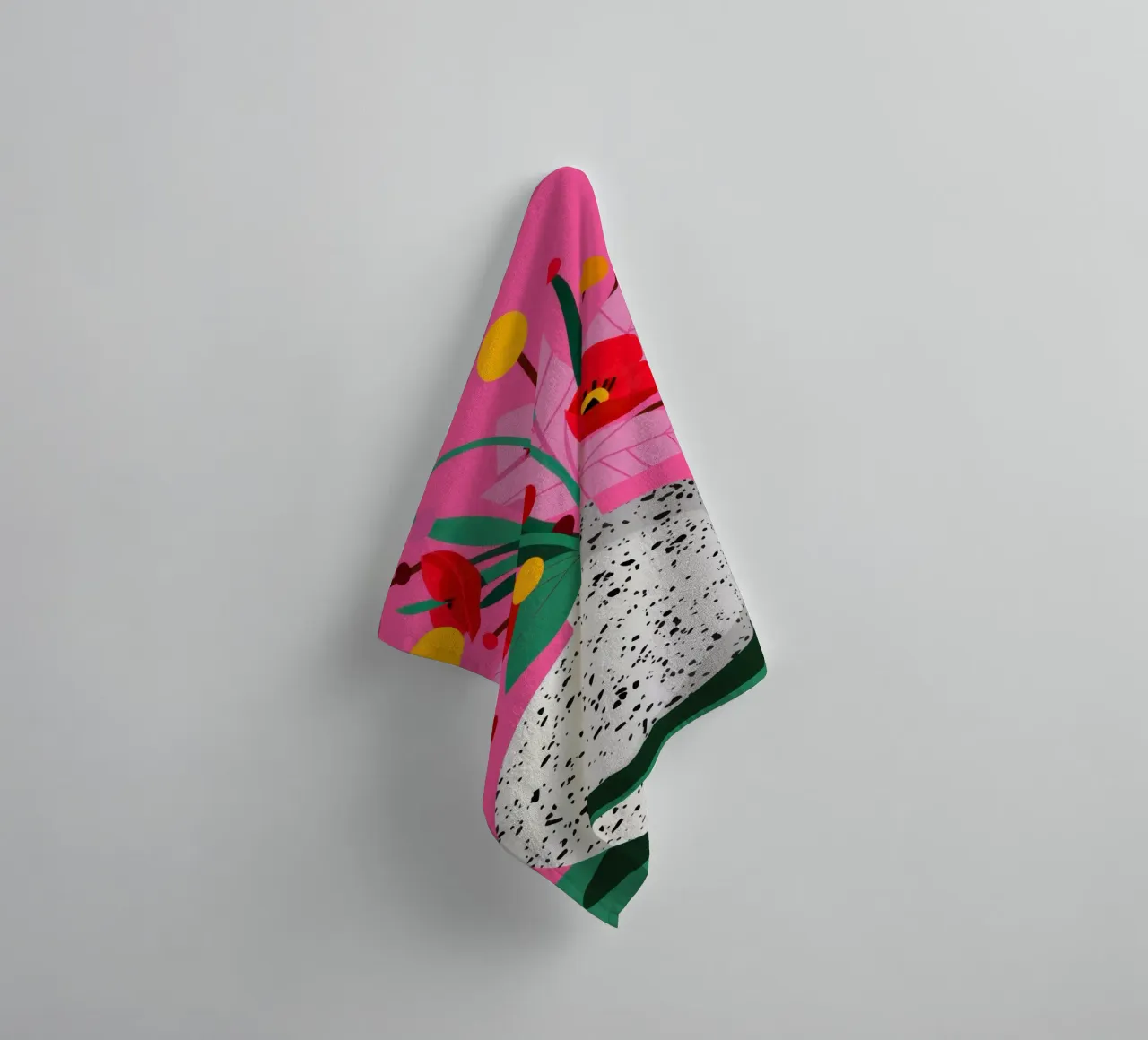 Speckled Vase Red Poppies towel by Lune Dreams