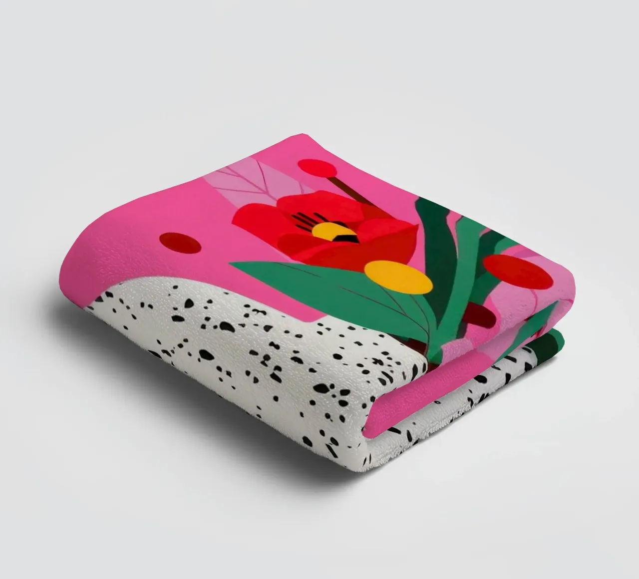 Speckled Vase Red Poppies towel by Lune Dreams