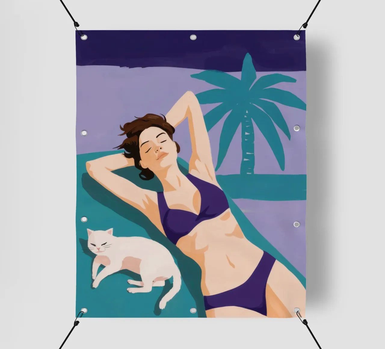 Siesta felina baciata dal sole telo in pvc da Hollow Years