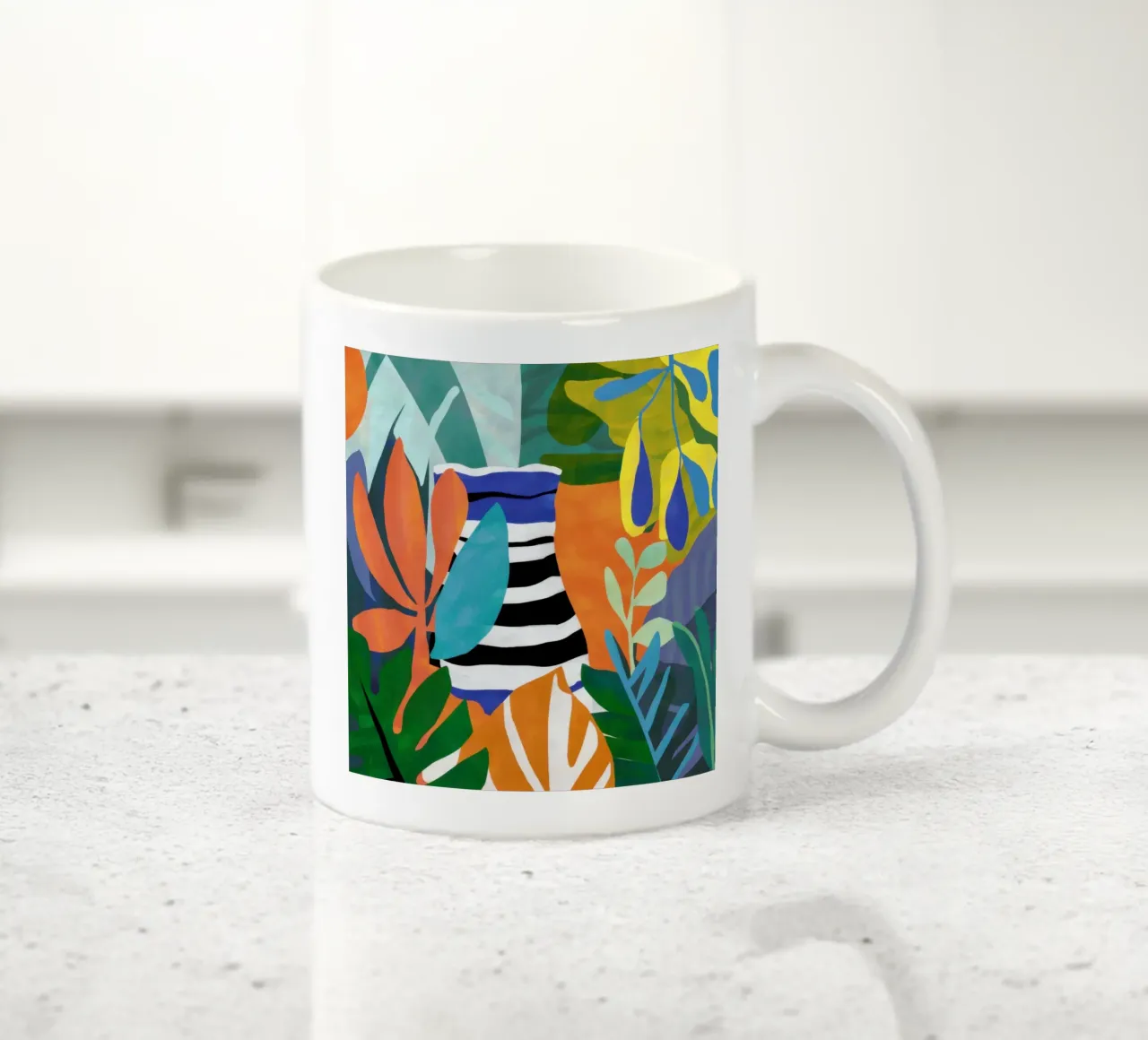 Uccello a righe nautiche tazza in ceramica da Arcane Lines