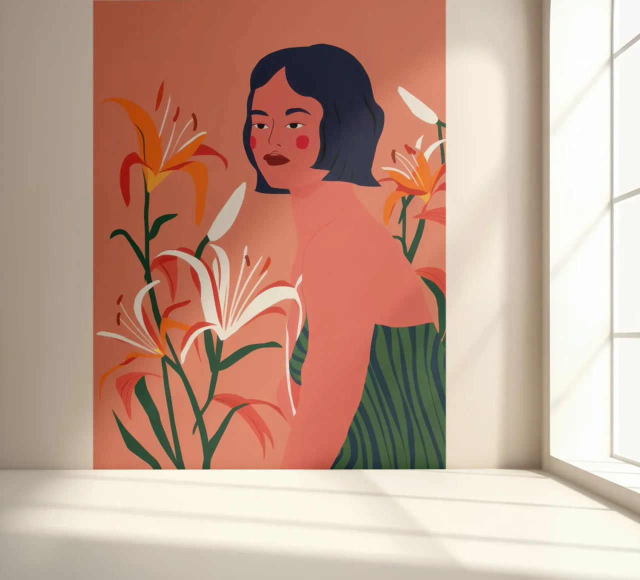 Vurige lelie portret fotobehang van Hollow Years