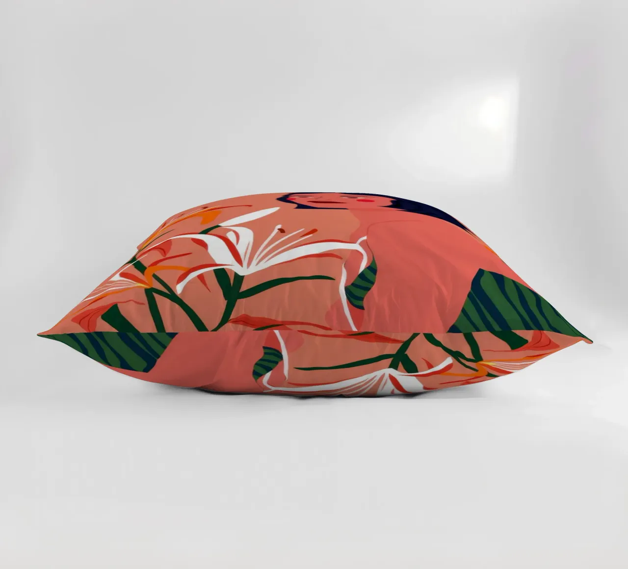 Fiery Lily Portrait decorative cushion by Hollow Years