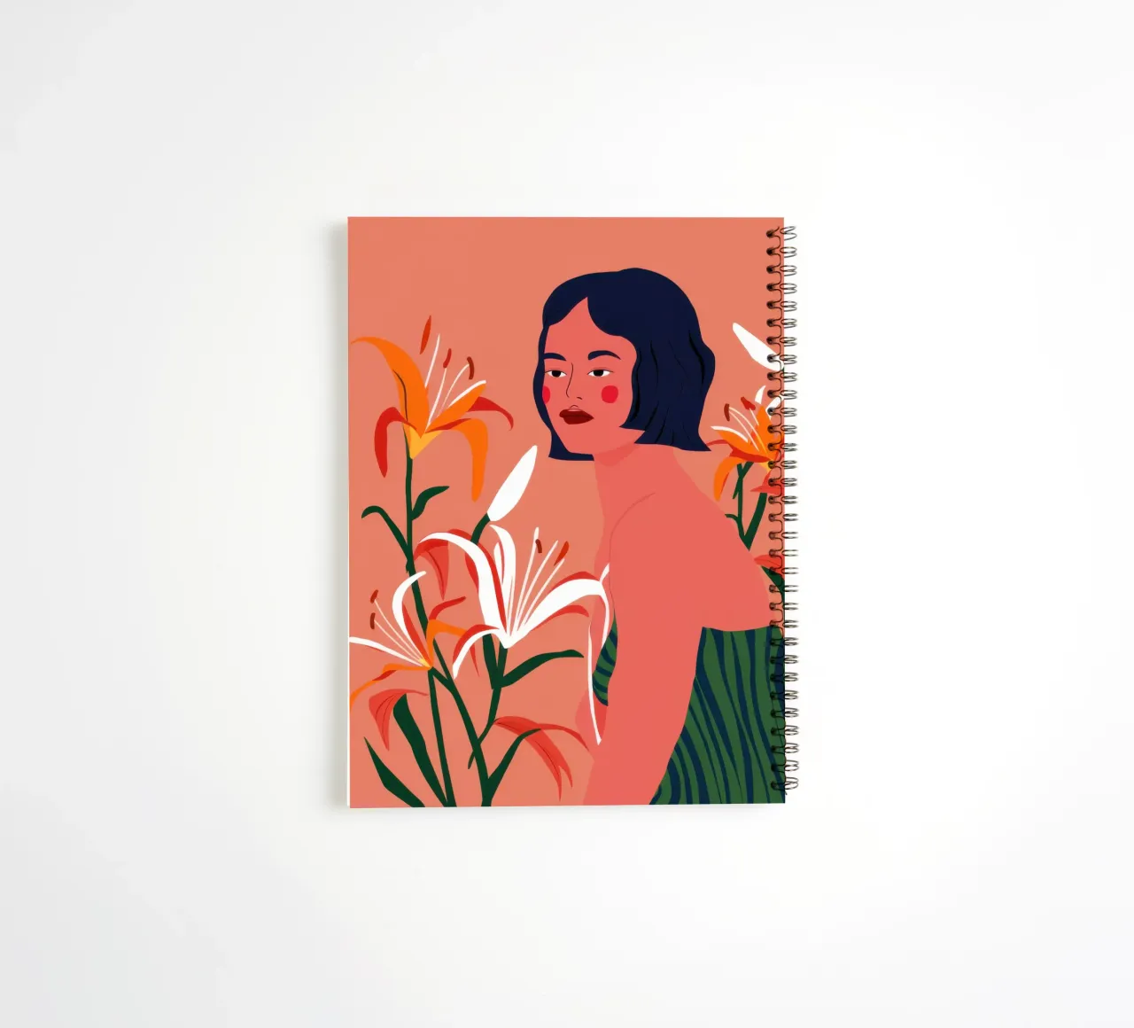 Fiery Lily Portrait spiral notebook by Hollow Years