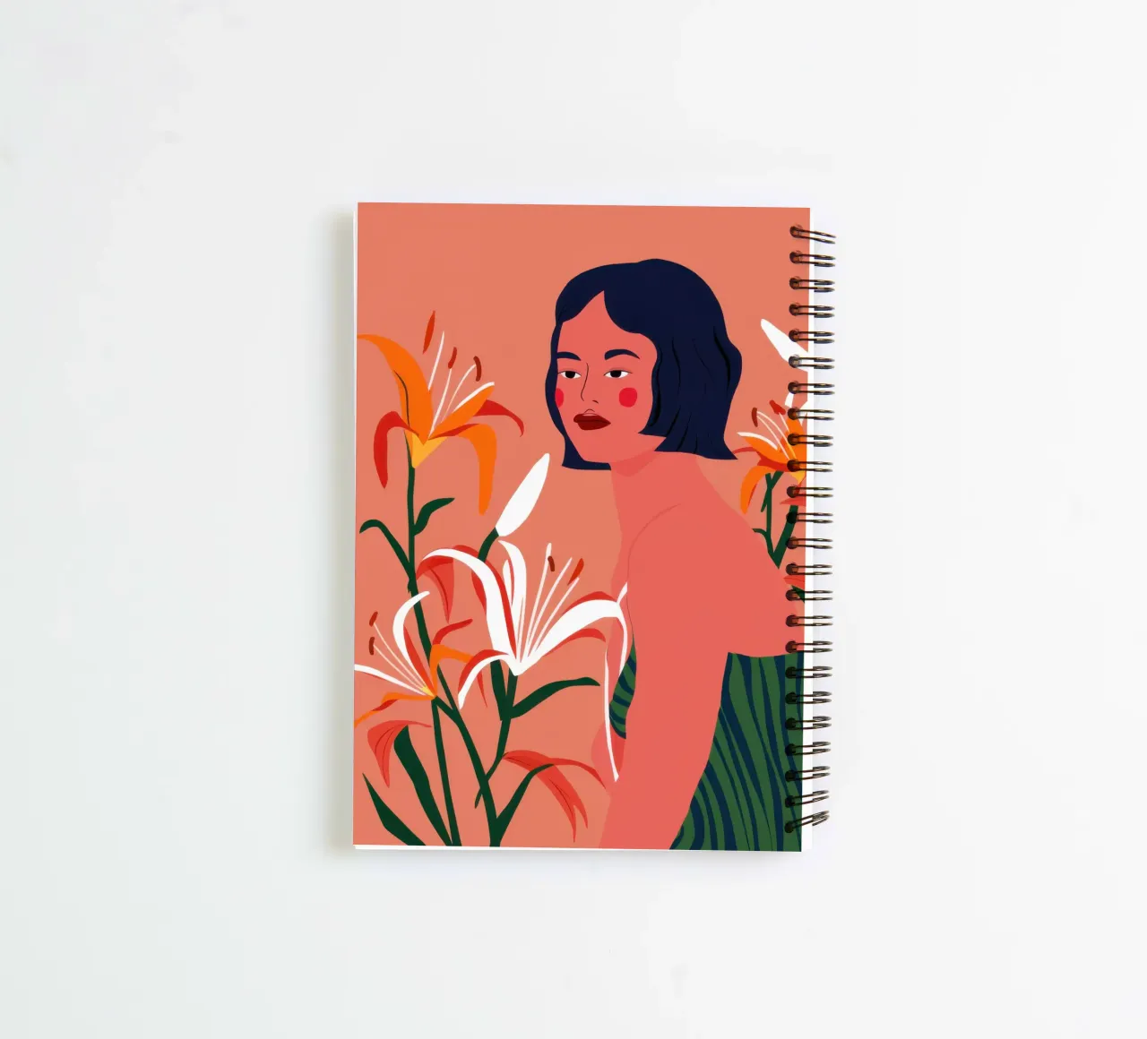 Fiery Lily Portrait spiral notebook by Hollow Years
