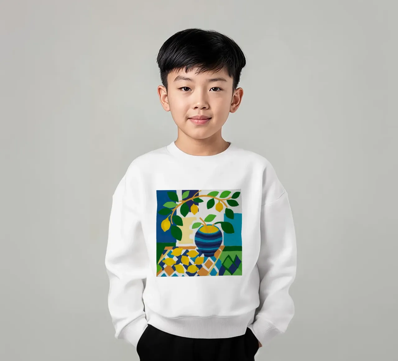 Vaso blu Lemon Tree felpa bambino da Lune Dreams