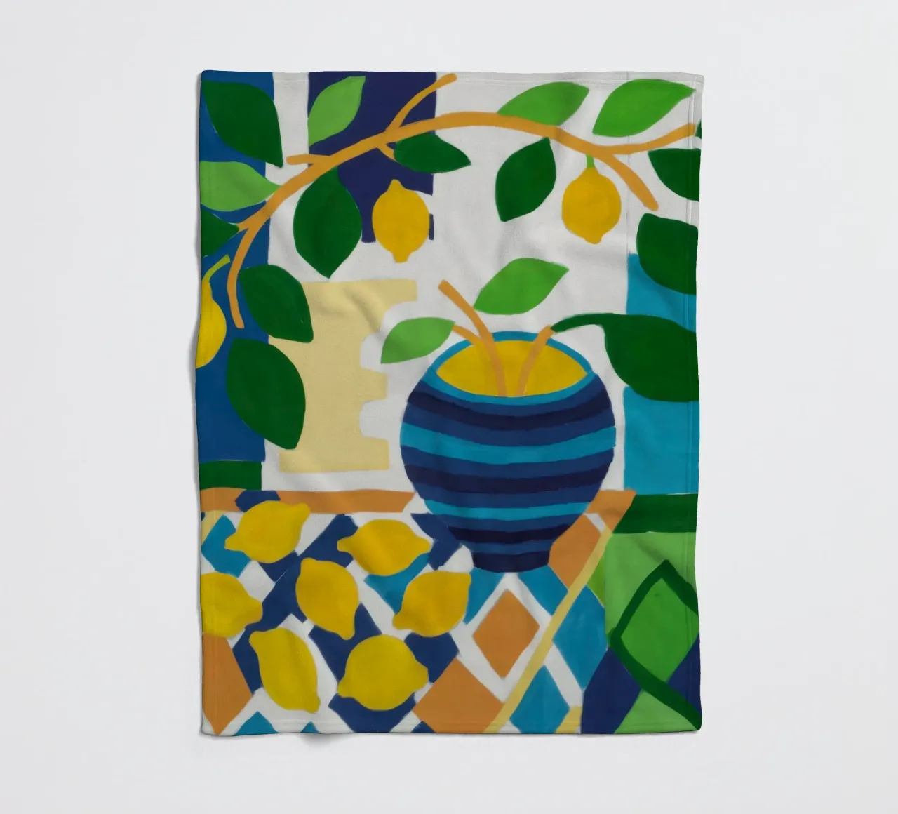 Vaso blu Lemon Tree coperta in pile da Lune Dreams