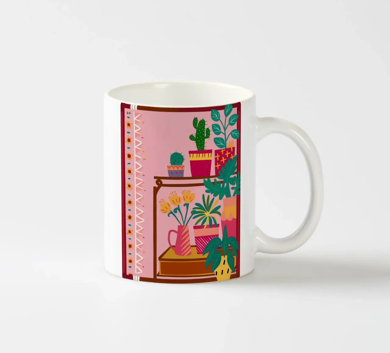 Giungla rosa bohémien tazza in ceramica da Arcane Lines