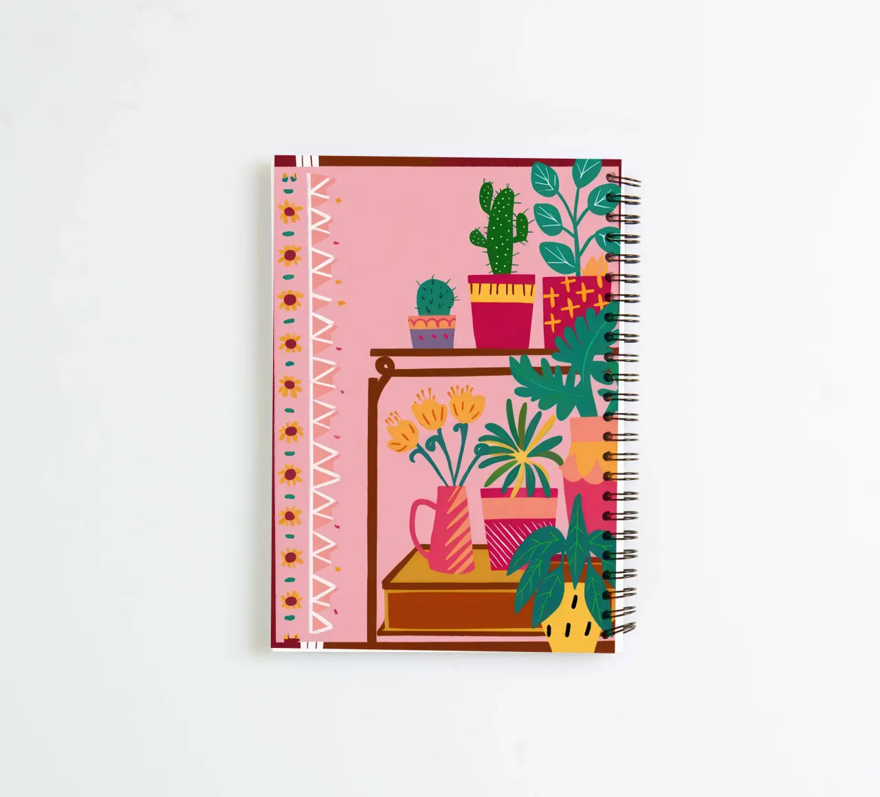 Bohemian Pink Jungle spiral notebook by Arcane Lines
