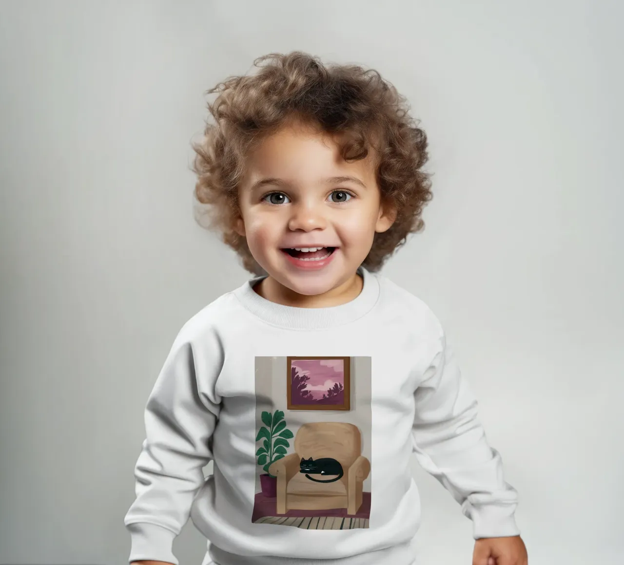 Armchair Slumber Shadow baby sweatshirt by Mossy Pigment