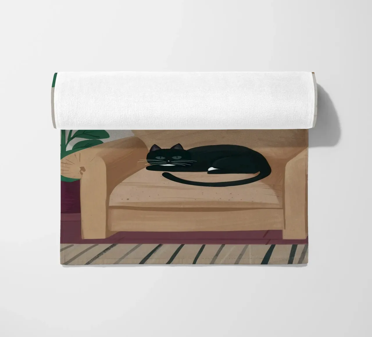Armchair Slumber Shadow beach towel by Mossy Pigment