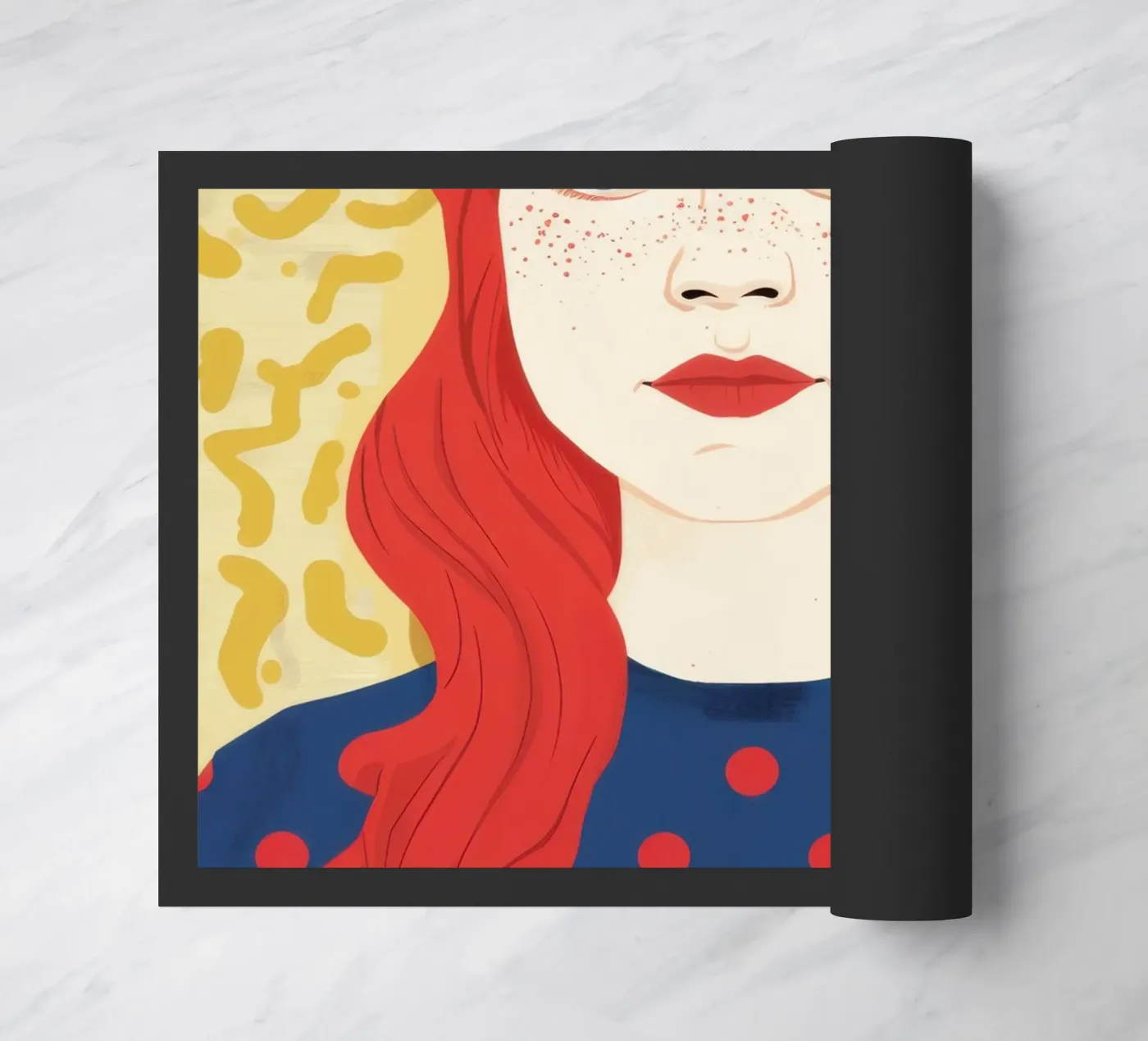 Redhead Polka Dot doormat by Sentinel Glow