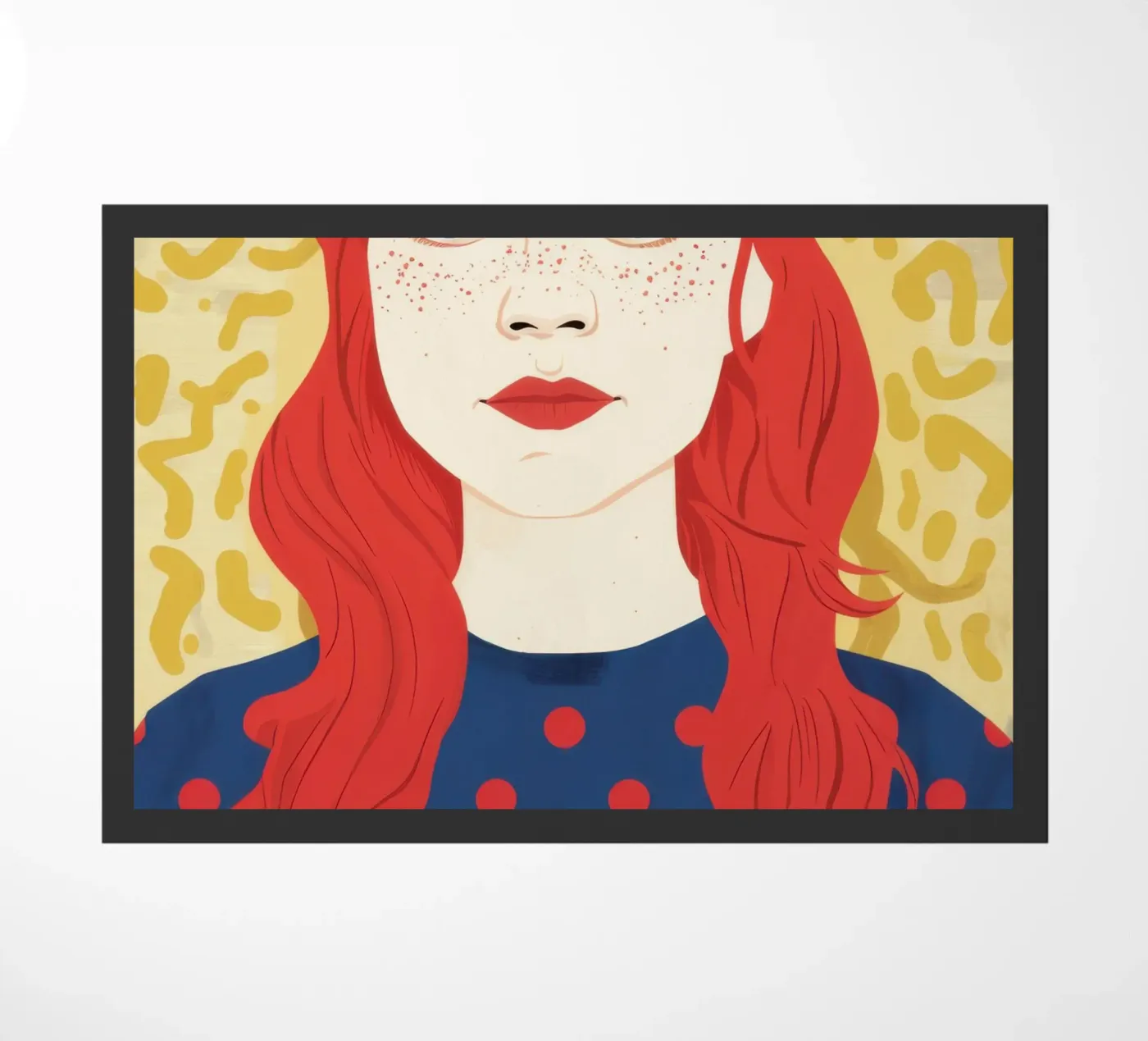 Redhead Polka Dot doormat by Sentinel Glow