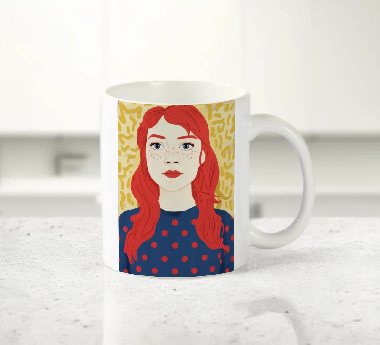 Testa rossa a pois tazza in ceramica da Sentinel Glow