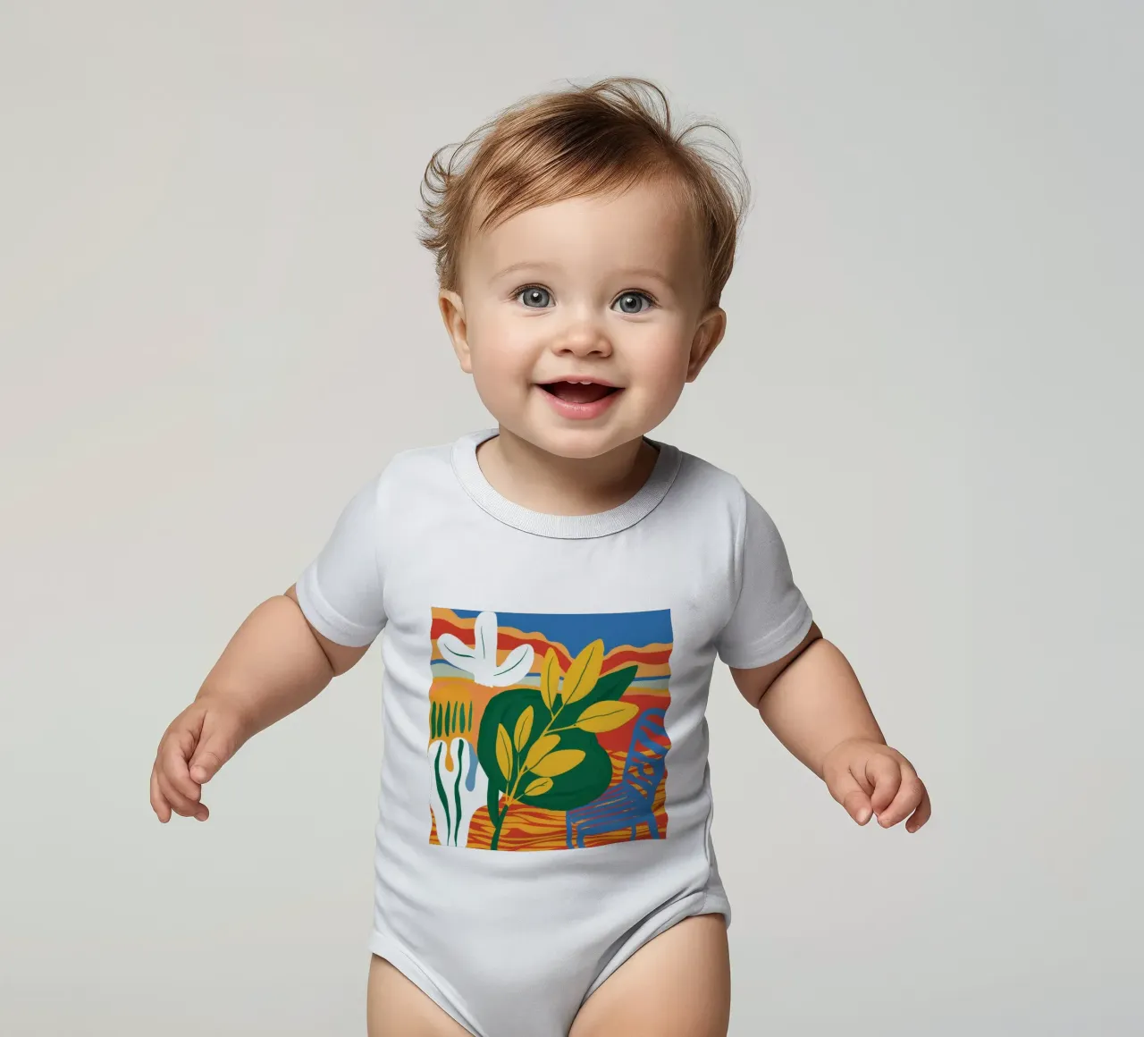 Tableau di foglie d'oro body neonato maniche corte da Arcane Lines