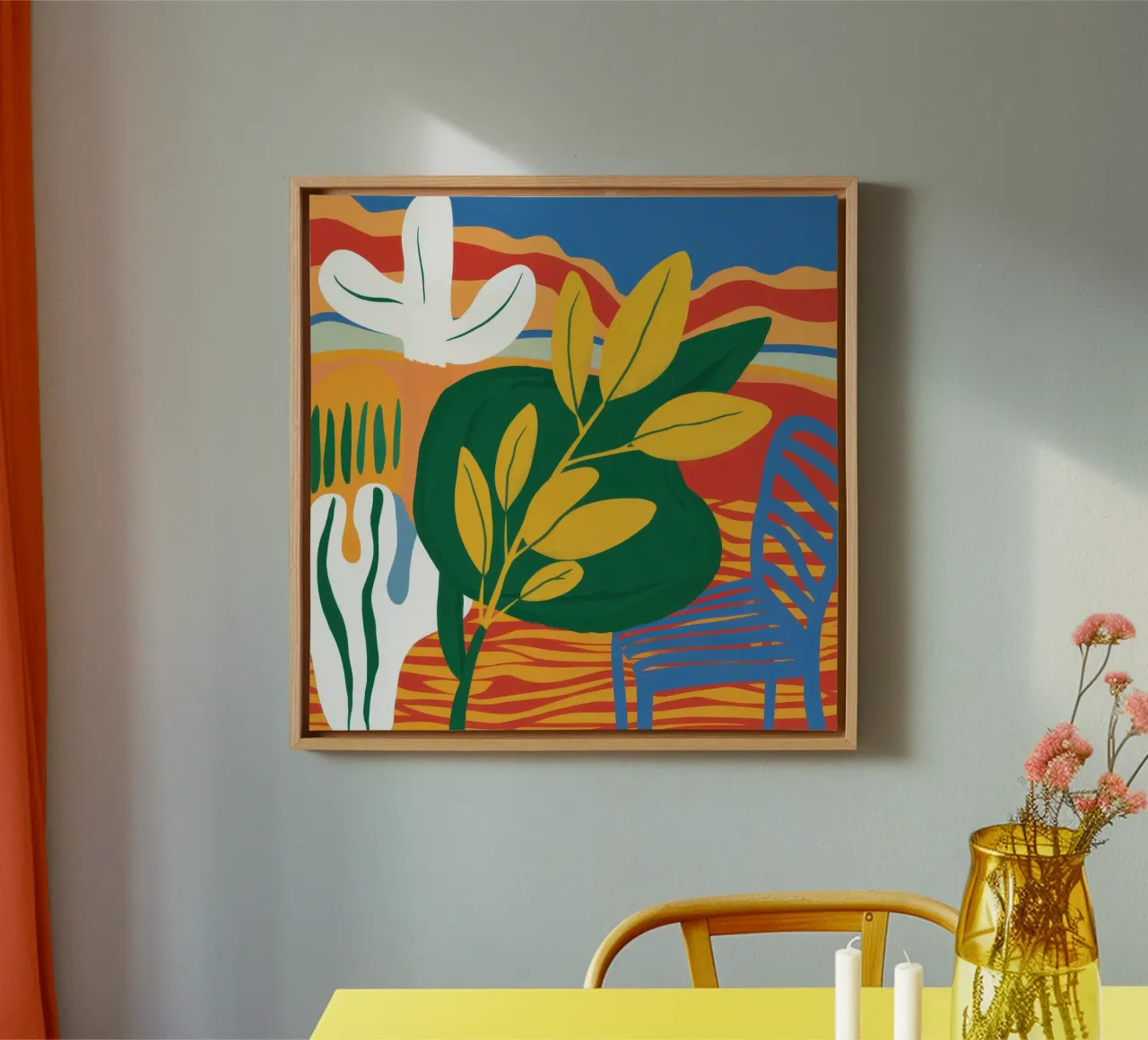 Tableau di foglie d'oro tela con Cornice a cassetta da Arcane Lines