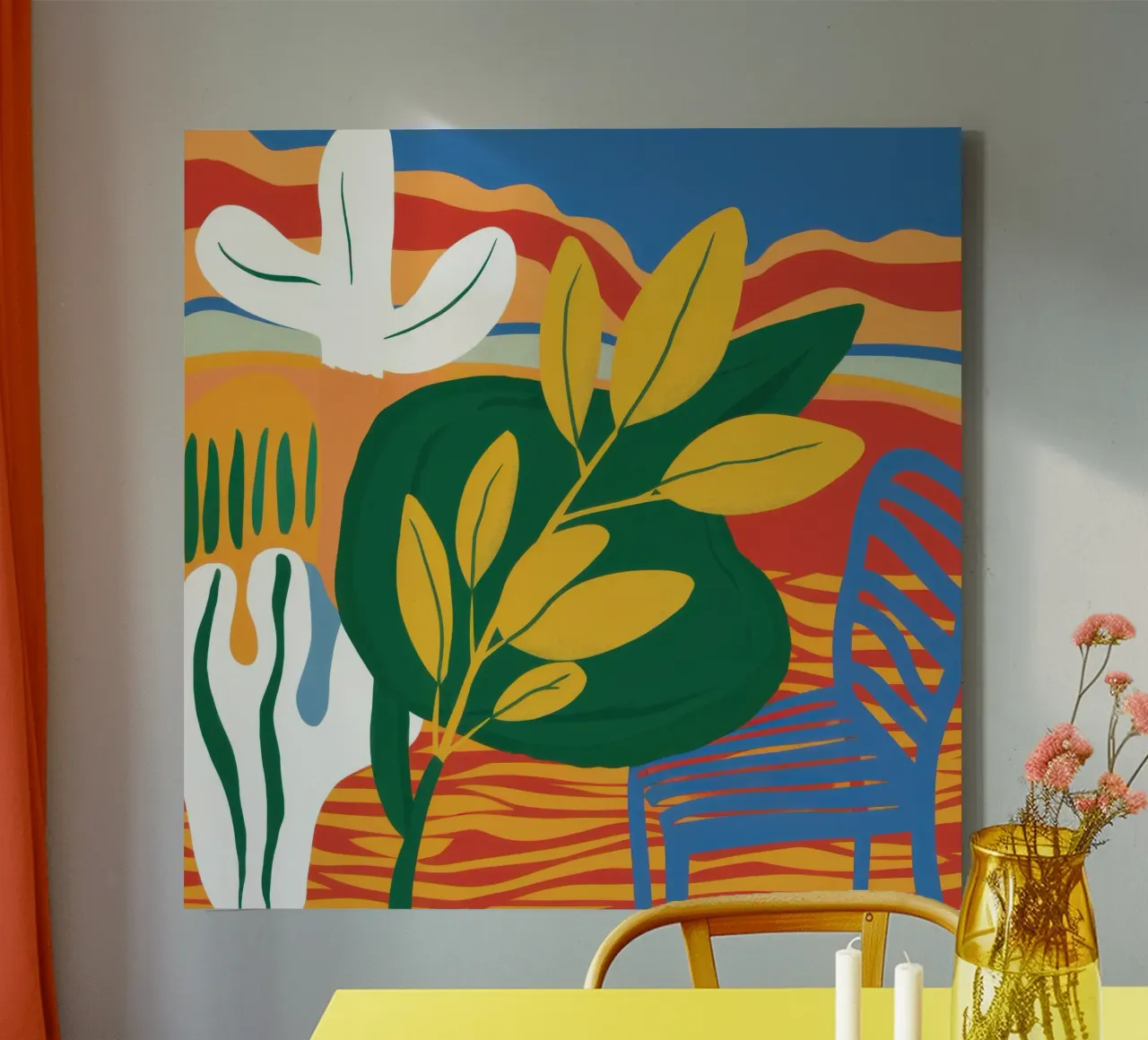 Tableau di foglie d'oro tela con Cornice a cassetta da Arcane Lines