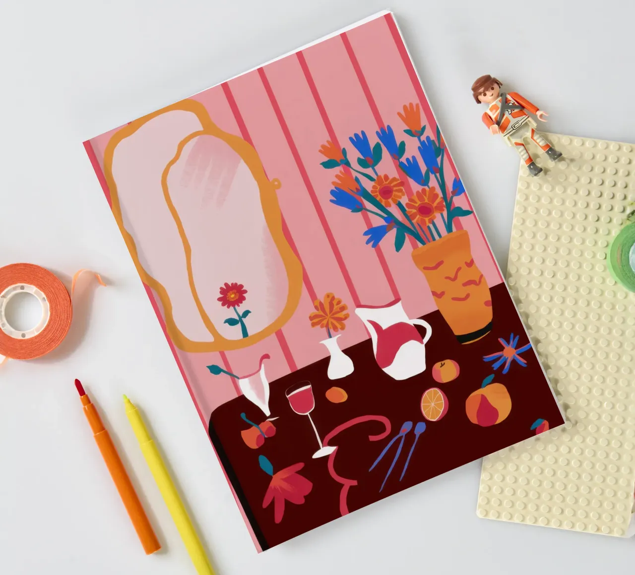 Whimsical Mirrored Still Life notebook by Hollow Years