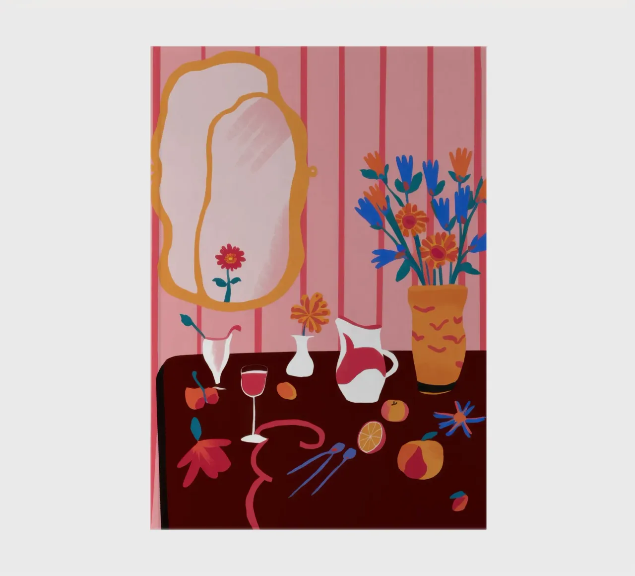 Whimsical Mirrored Still Life notebook by Hollow Years
