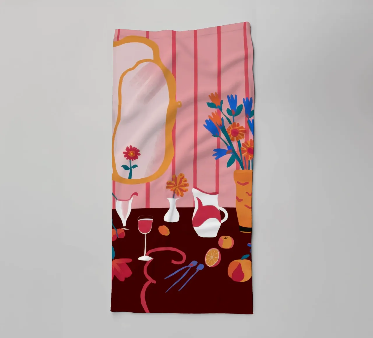 Whimsical Mirrored Still Life towel by Hollow Years