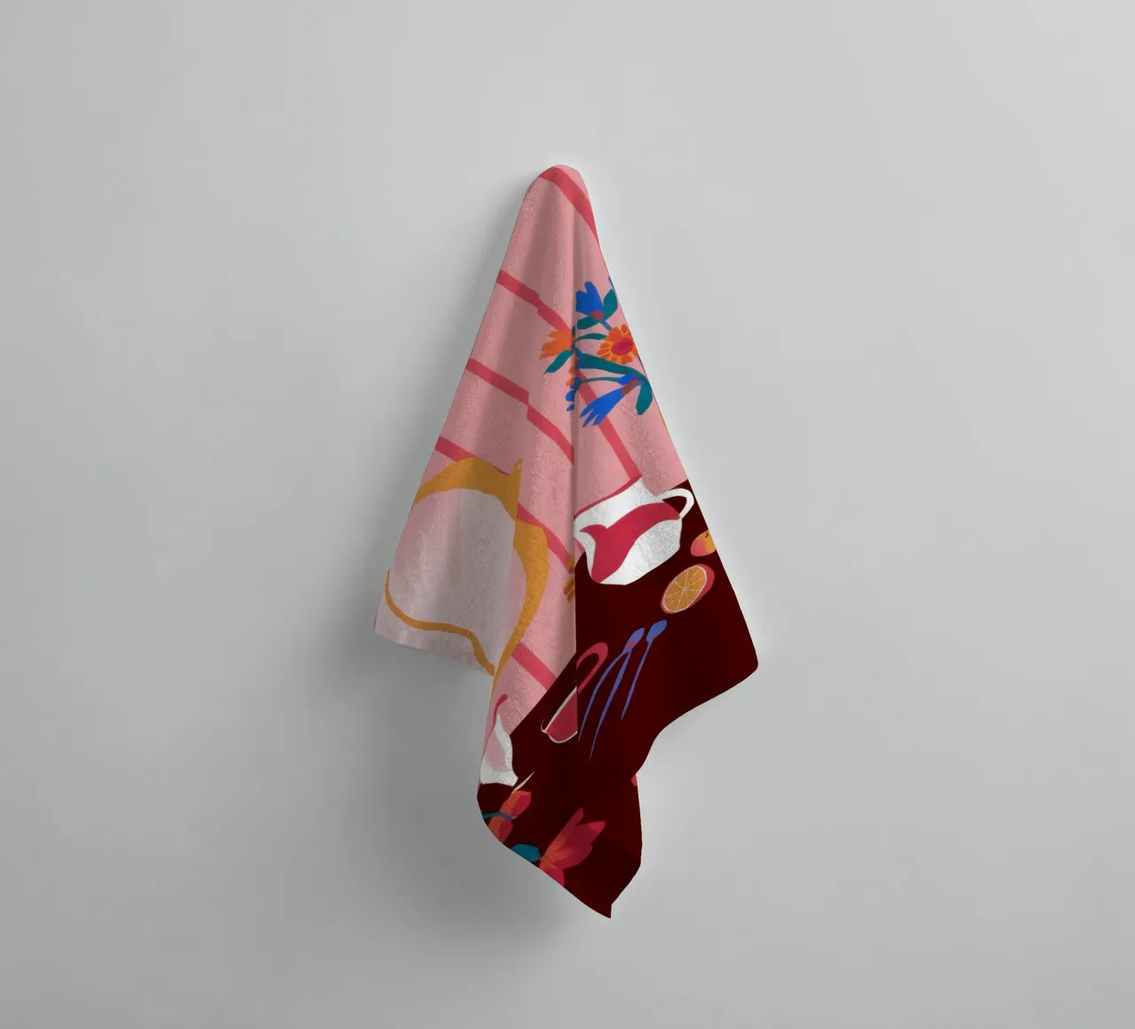 Whimsical Mirrored Still Life towel by Hollow Years