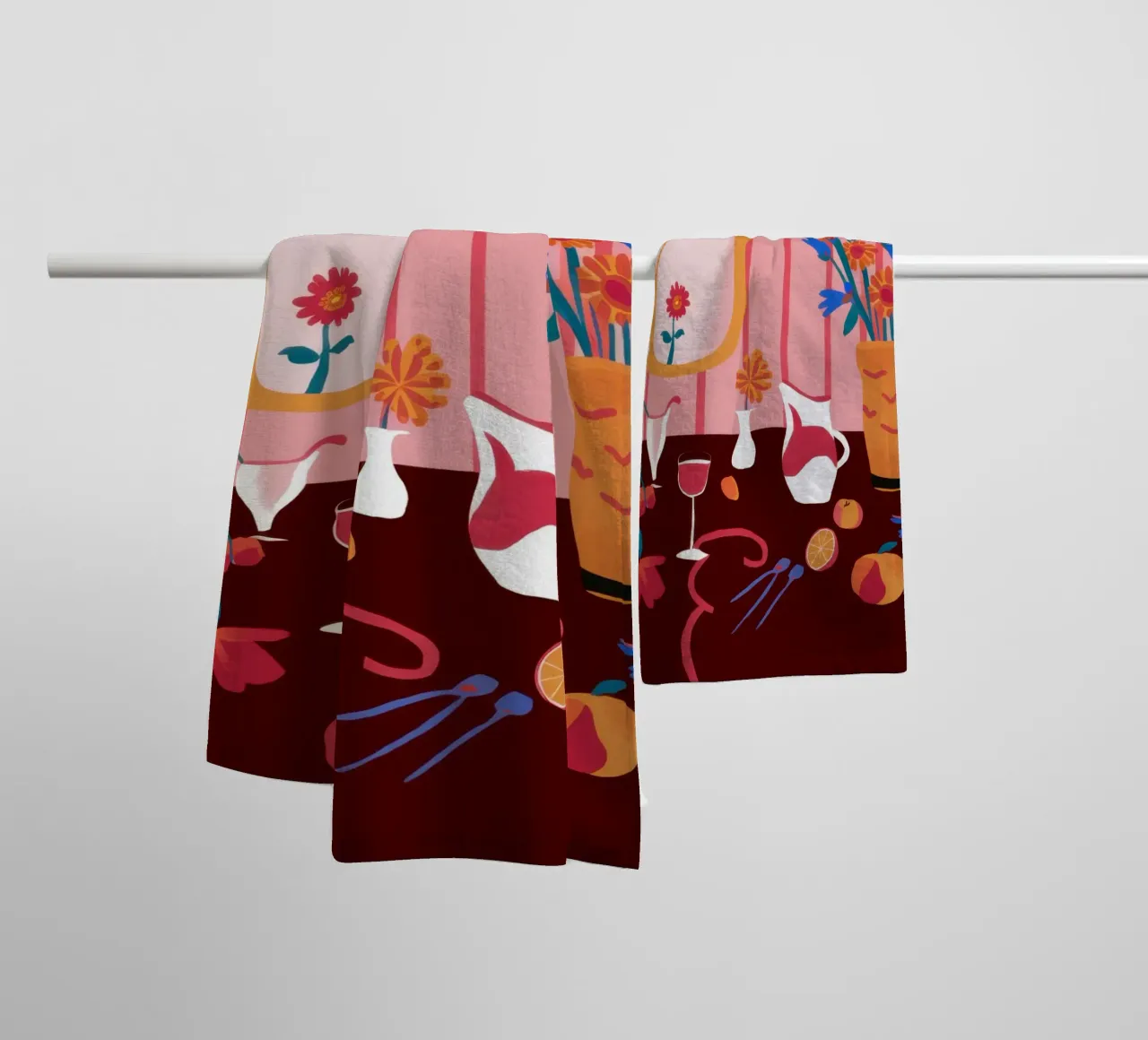 Whimsical Mirrored Still Life towel by Hollow Years
