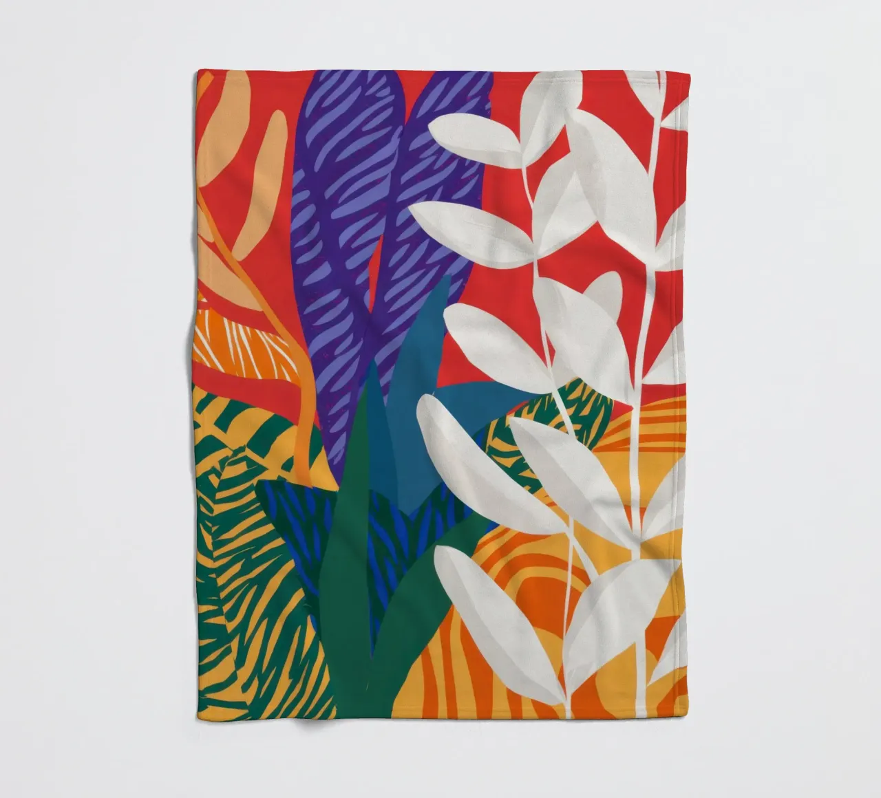 Cool Tone Leaf Cascade fleece blanket by Arcane Lines