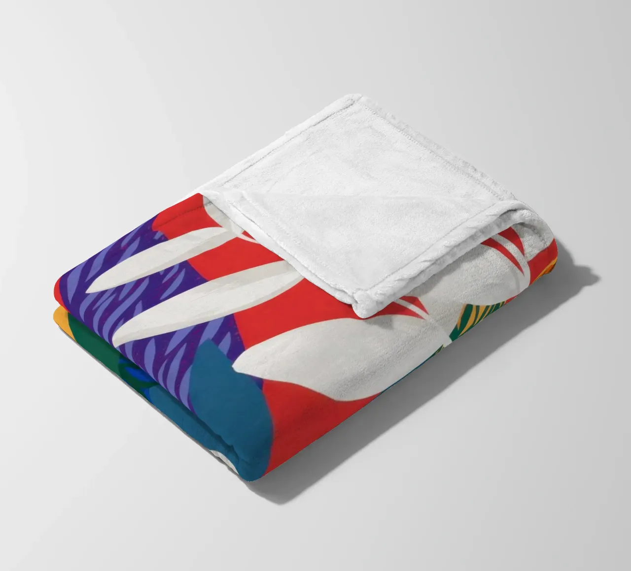 Cool Tone Leaf Cascade fleece blanket by Arcane Lines