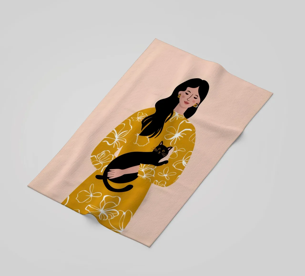 Golden Floral Embrace Strandtuch von Hollow Years