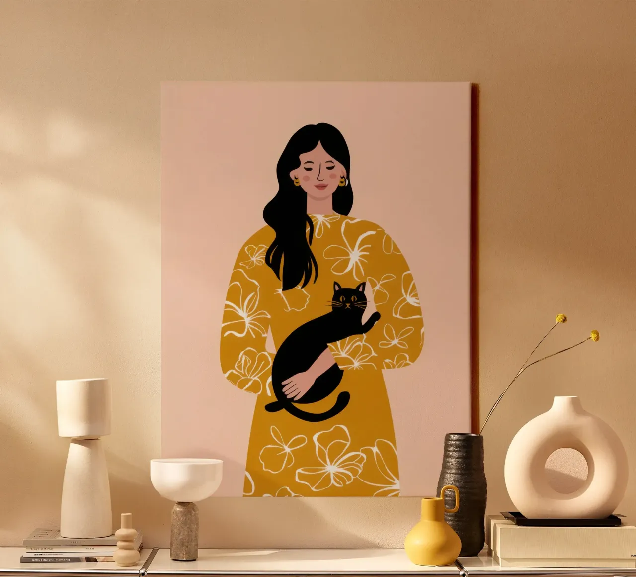 Golden Floral Embrace canvas by Hollow Years