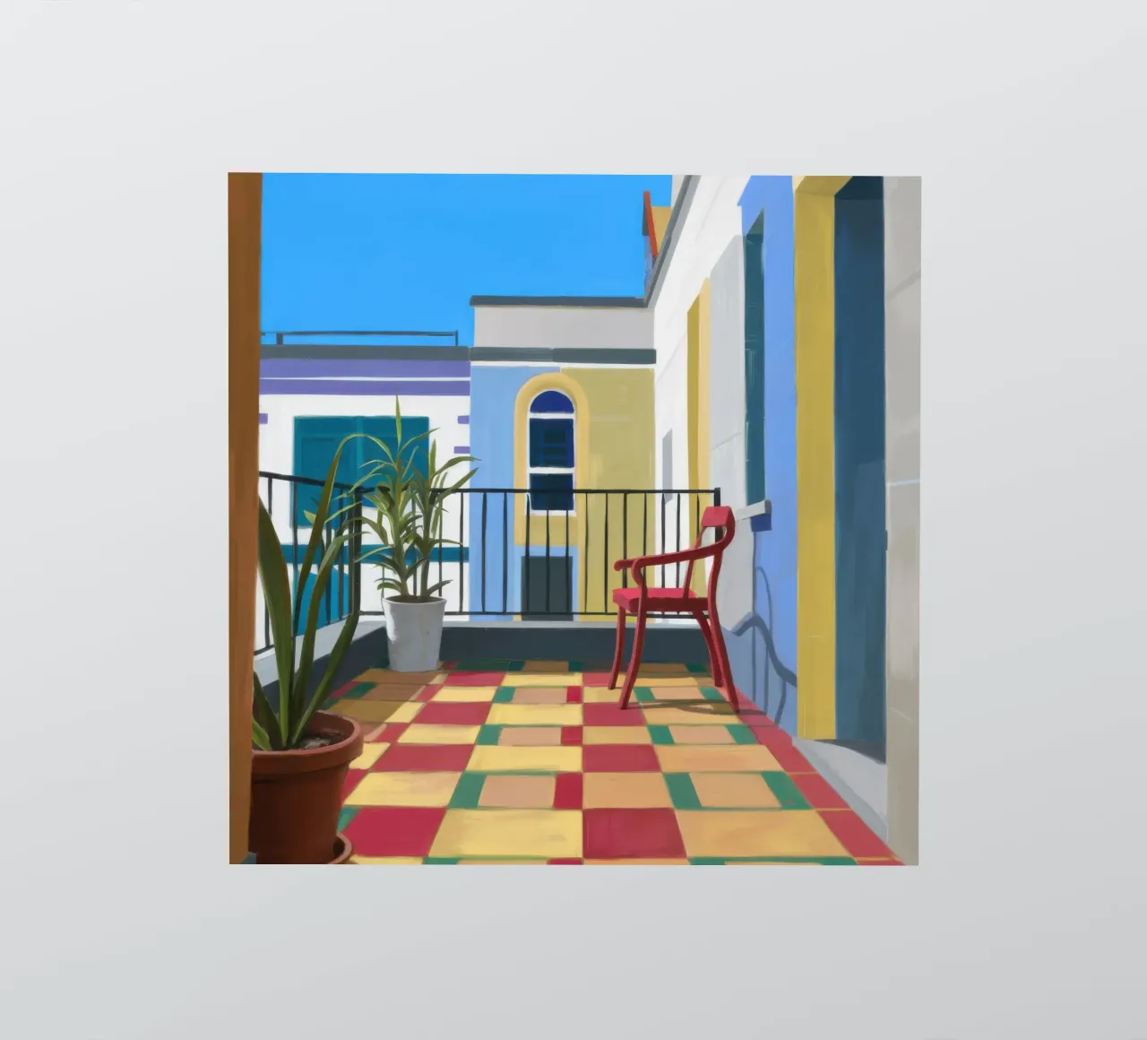 Chromatic Balcony View sticker by Mossy Pigment