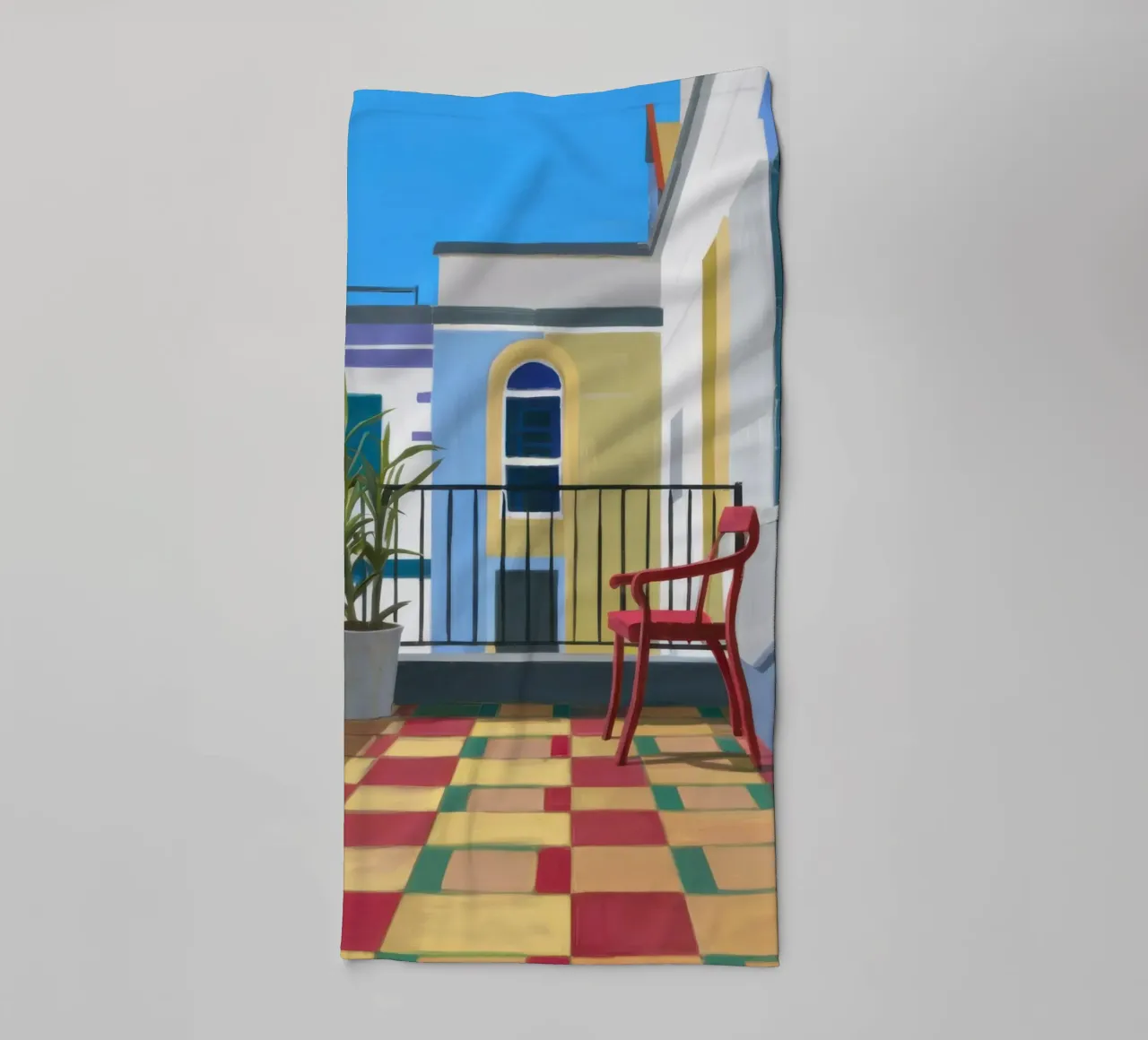 Chromatic Balcony View towel by Mossy Pigment
