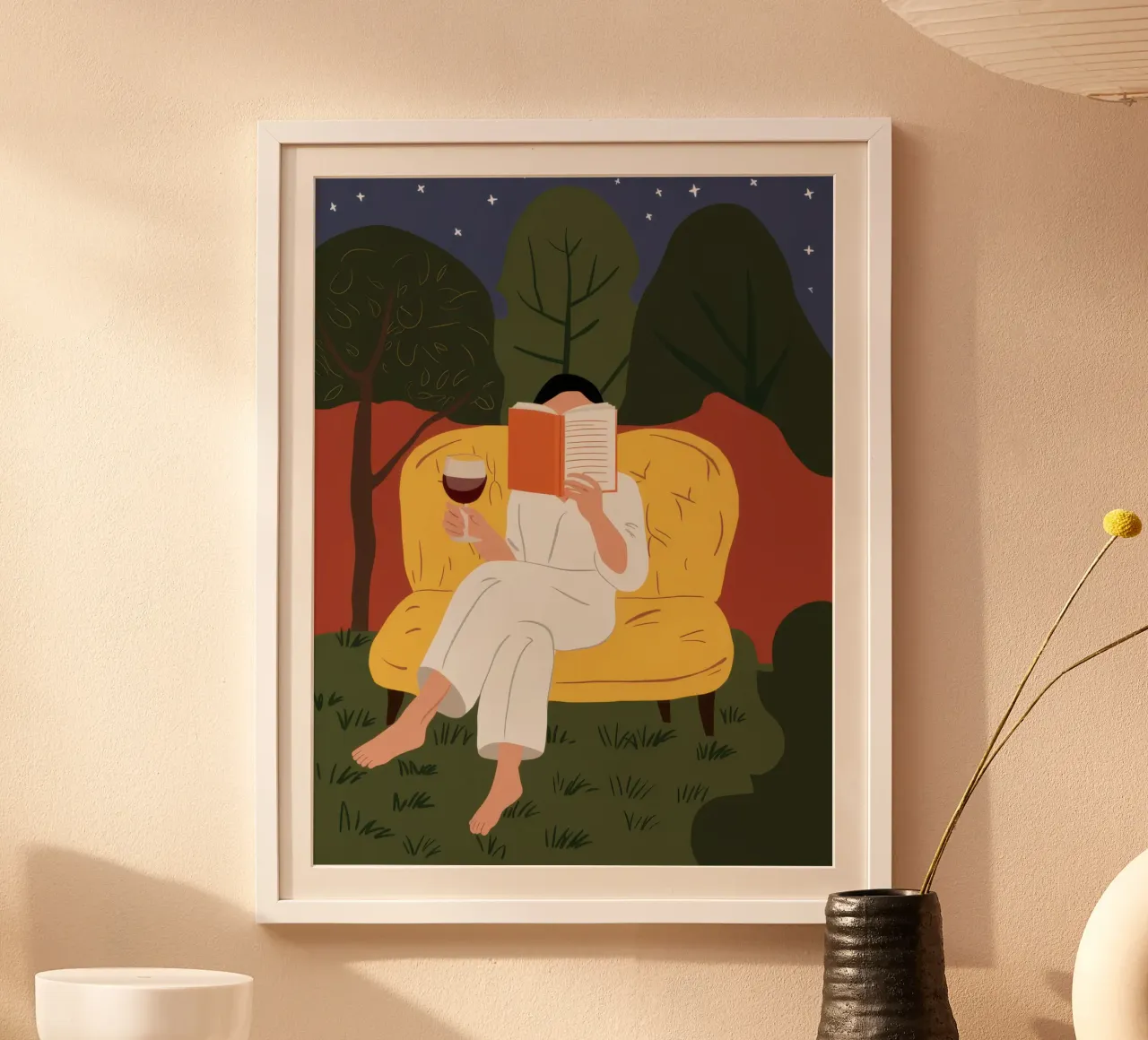 Lecture du jardin Repose poster de Mossy Pigment