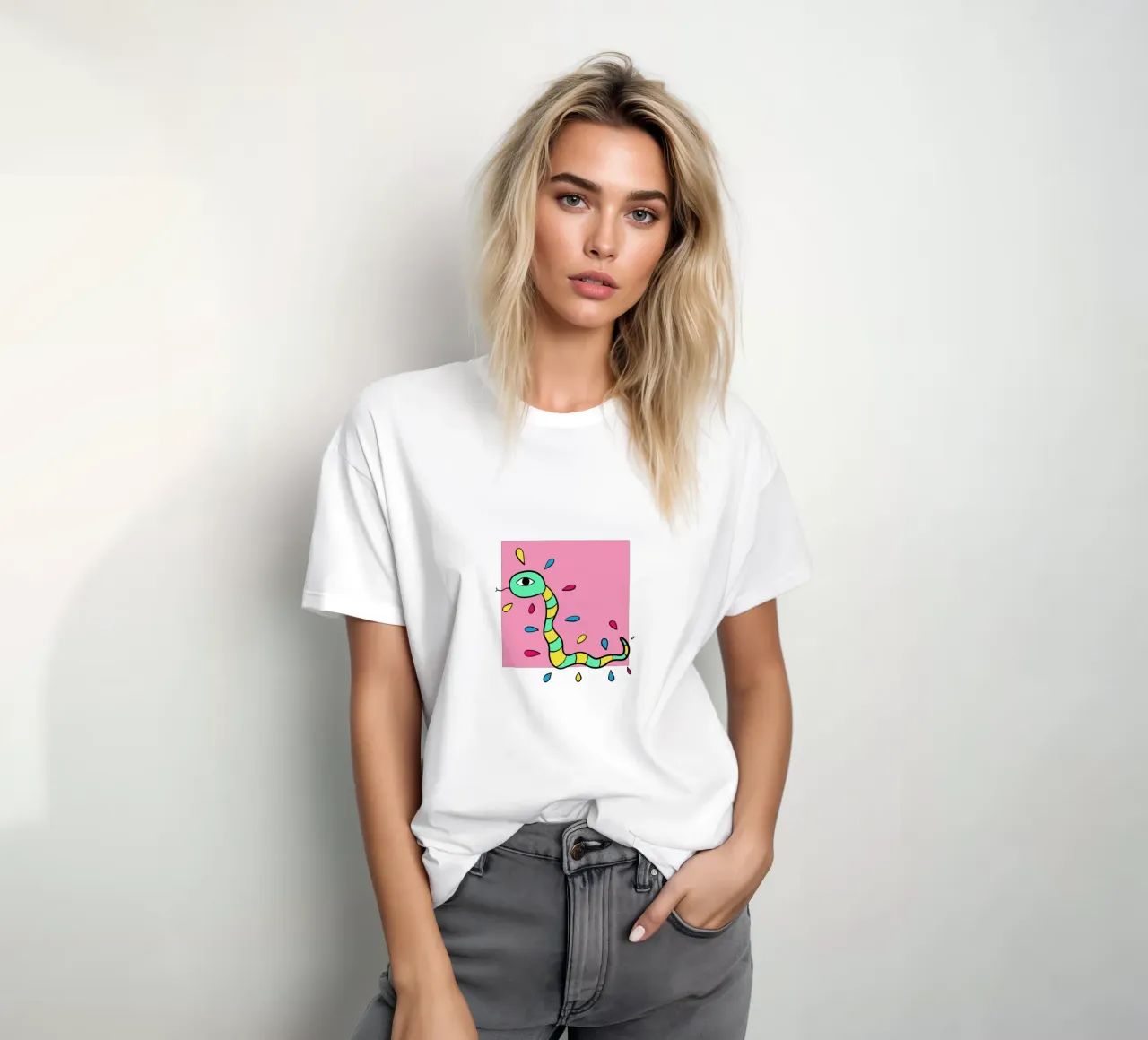 Snake and pink t-shirt da BAINAI