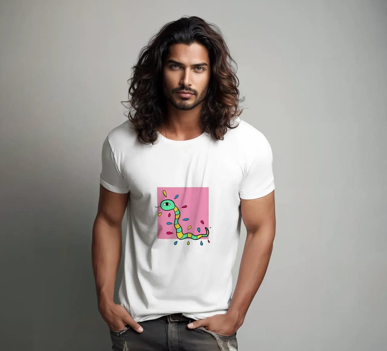 Snake and pink t-shirt da BAINAI