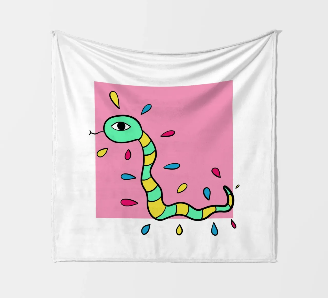 Snake and pink coperta in pile da BAINAI