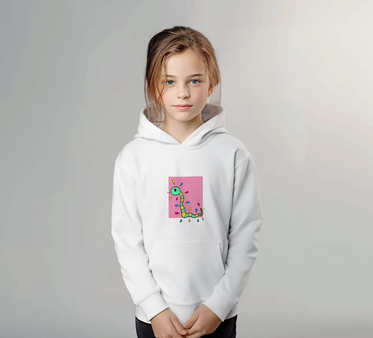 Snake and pink felpa bambino con cappuccio da BAINAI