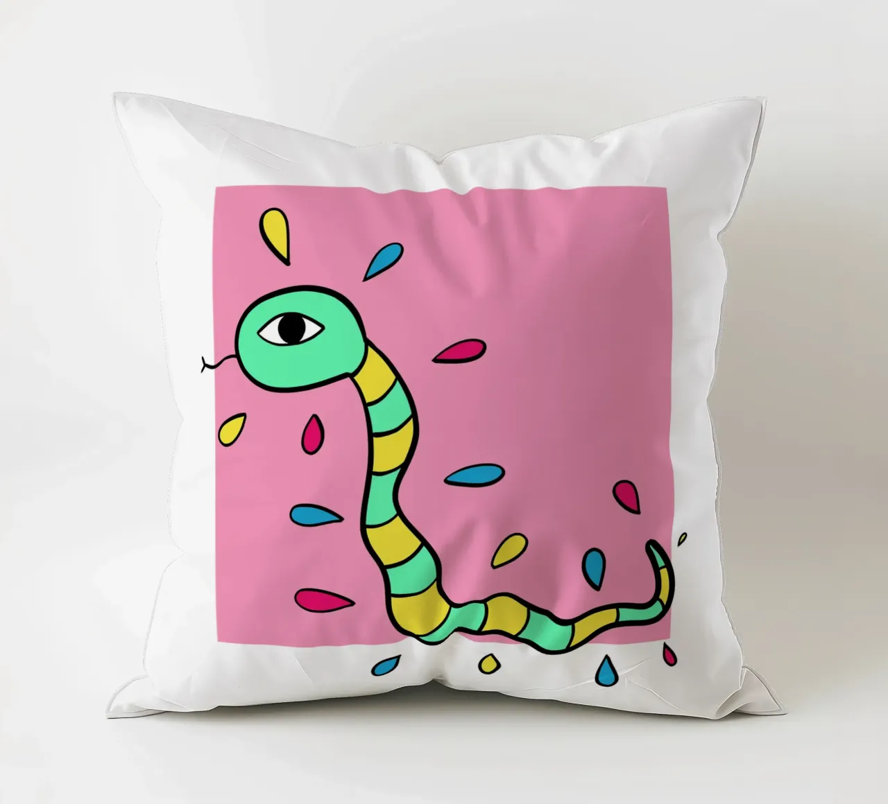 Snake and pink cuscino da BAINAI
